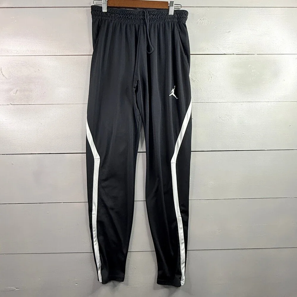 Air Jordan 23 Alpha Dry Pants Mens Large Black White Ankle Zip Athletic Track